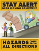 Simpsons stay alert near moving equipment