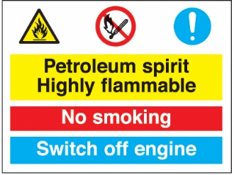 petroleum sprit no smoking switch off/
