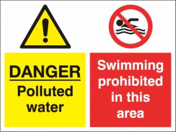 danger polluted/swimming prohibited 