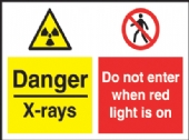 danger - x-rays do not enter when red light... 