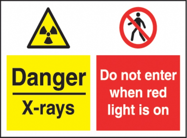 danger - x-rays do not enter when red light... 
