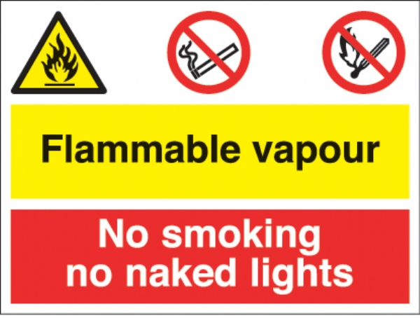 flammble vapour/no smoking 