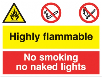 highly flammable/no smoking 