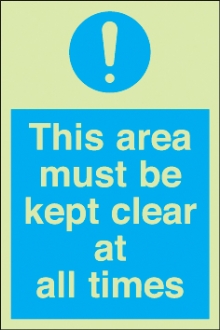 this area must be kept clear  