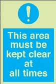 this area must be kept clear  