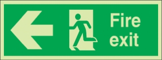 fire exit running man/arrow left 