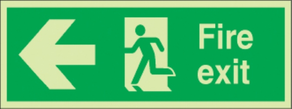 fire exit running man/arrow left 