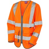 Leo Workwear Beaworthy Orange Superior Women's Long Sleeve Hi Vis Vest 