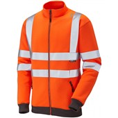 Leo Workwear Libbaton Orange EcoViz Polycotton Zipped Hi Vis Track Top