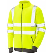 Leo Workwear Libbaton Yellow EcoViz Polycotton Zipped Hi Vis Track Top
