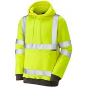 Leo Workwear Goodleigh Yellow EcoViz Hi Vis Hooded Sweatshirt