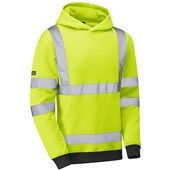 Leo Workwear Goodleigh Yellow EcoViz Hi Vis Hooded Sweatshirt