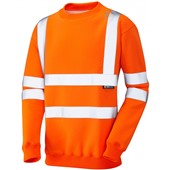 Leo Workwear Winkleigh Orange EcoViz Polycotton Hi Vis Sweatshirt 