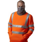 Leo Workwear Combesgate Orange EcoViz Stretch Hi Vis Snood Sweatshirt