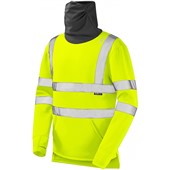 Leo Workwear Combesgate Yellow EcoViz Stretch Hi Vis Snood Sweatshirt