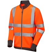 Leo Workwear SS07 Arganite Orange EcoViz Air Layer Full Zip Hi Vis Sweatshirt