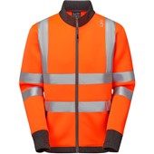 Leo Workwear SS07 Arganite Orange EcoViz Air Layer Full Zip Hi Vis Sweatshirt