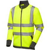 Leo Workwear SS07 Arganite Yellow EcoViz Air Layer Full Zip Hi Vis Sweatshirt