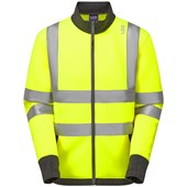 Leo Workwear SS07 Arganite Yellow EcoViz Air Layer Full Zip Hi Vis Sweatshirt