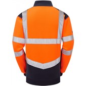 Leo Workwear Tapeley Orange/Navy EcoViz Polycotton 1/4 Zip Hi Vis Sweatshirt