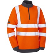 Leo Workwear Elberry Orange EcoViz 1/4 Zip Women's Hi Vis Sweatshirt