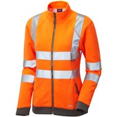 Leo Workwear Hollicombe Orange EcoViz Polycotton Zipped Women's Hi Vis Sweatshirt