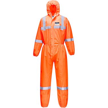 MultiSAVE Pk50 - Portwest ST36 Orange Biztex SMS Type 5/6 Hi-Vis Reflective Disposable Coverall 55g (Pack 50)