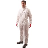 Portwest ST80 White Biztex SMS Flame Retardant Disposable Coverall Type 5/6 55g (Pack of 50)