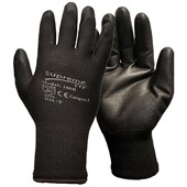 Supreme Black PU Grip Work Gloves 100BB with PU Coating - 13g