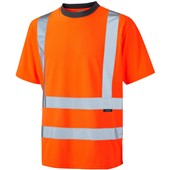 Leo Workwear Braunton Orange Coolviz EcoViz Hi Vis T-Shirt  