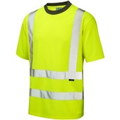 Leo Workwear Braunton Yellow Coolviz EcoViz Hi Vis T-Shirt  