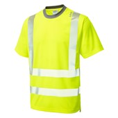 Leo Workwear Larkstone Yellow EcoViz Coolviz Plus Hi Vis T-Shirt  