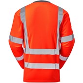 Leo Workwear Riverton Rail Orange Leo EcoViz Comfort Hi Vis Long Sleeved T-Shirt