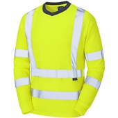 Leo Workwear Riverton Yellow Leo EcoViz Comfort Hi Vis Long Sleeved T-Shirt