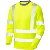 Leo Workwear Capstone Yellow EcoViz Coolviz Plus Long Sleeve Hi Vis T-Shirt