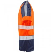 Leo Workwear Forda Orange/Navy EcoViz Performance+ Hi Vis T-Shirt