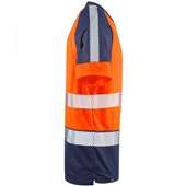 Leo Workwear Forda Orange/Navy EcoViz Performance+ Hi Vis T-Shirt