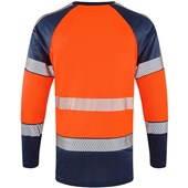 Leo Workwear Ruda Orange EcoViz Performance Dual Colour Hi Vis Long Sleeved T-Shirt