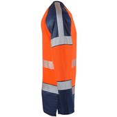 Leo Workwear Ruda Orange EcoViz Performance Dual Colour Hi Vis Long Sleeved T-Shirt