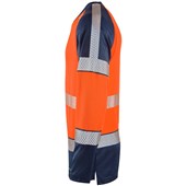 Leo Workwear Ruda Orange EcoViz Performance Dual Colour Hi Vis Long Sleeved T-Shirt