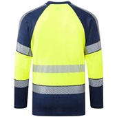 Leo Workwear Ruda Yellow EcoViz Performance Dual Colour Hi Vis Long Sleeved T-Shirt