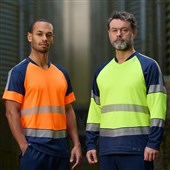 Leo Workwear Ruda Yellow EcoViz Performance Dual Colour Hi Vis Long Sleeved T-Shirt