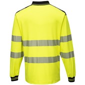 Portwest T184 Yellow/Black PW3 Long Sleeve Hi Vis Polo Shirt