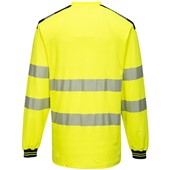 Portwest T185 Yellow/Black PW3 Long Sleeve Hi Vis T Shirt