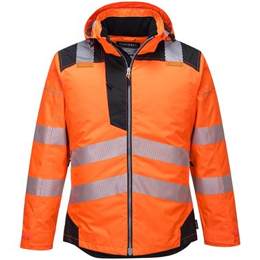 Portwest T400 PW3 Orange Hi Vis Winter Jacket | Safetec Direct