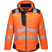 Portwest T400 Orange/Black PW3 Padded Waterproof Hi Vis Winter Jacket