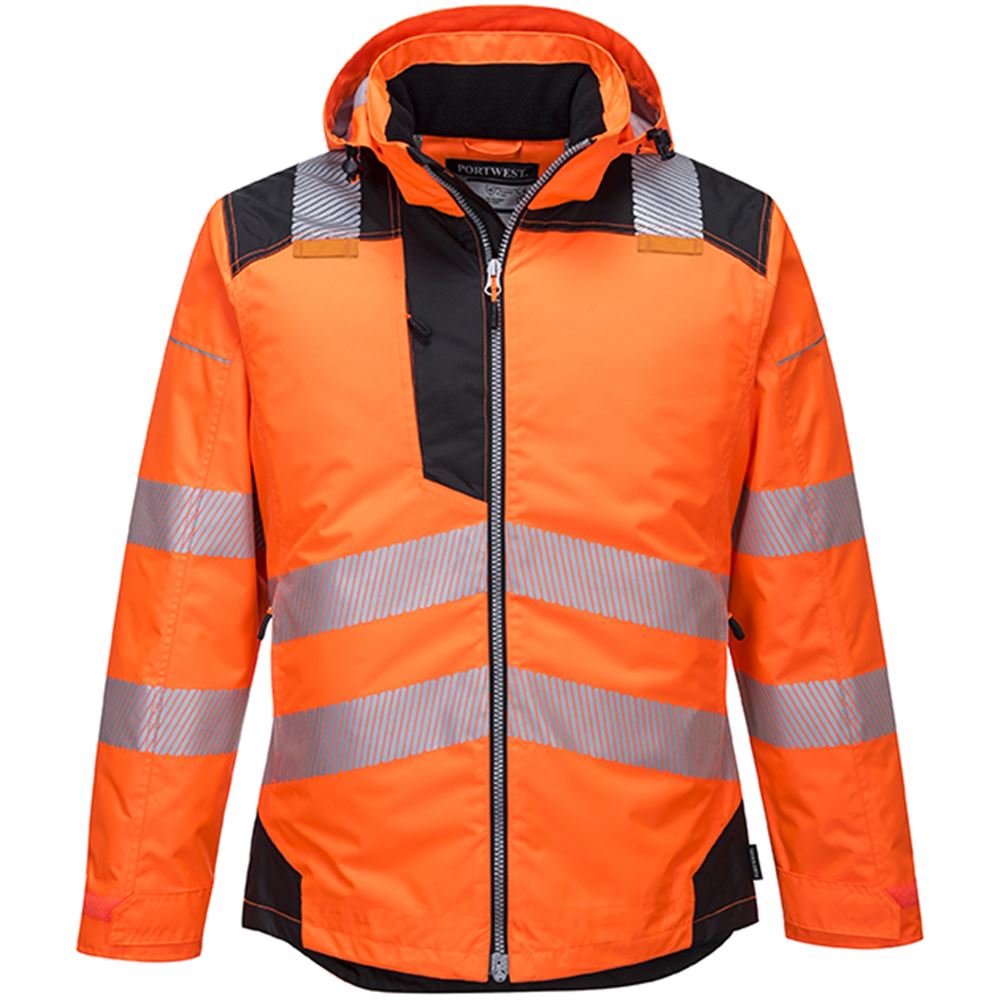 Portwest T400 PW3 Orange Hi Vis Winter Jacket | Safetec Direct