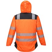Portwest T400 PW3 Orange/Black Padded Waterproof Hi Vis Winter Jacket