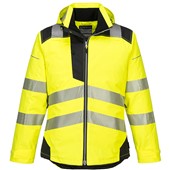 Portwest T400 Yellow/Black PW3 Padded Waterproof Hi Vis Winter Jacket 