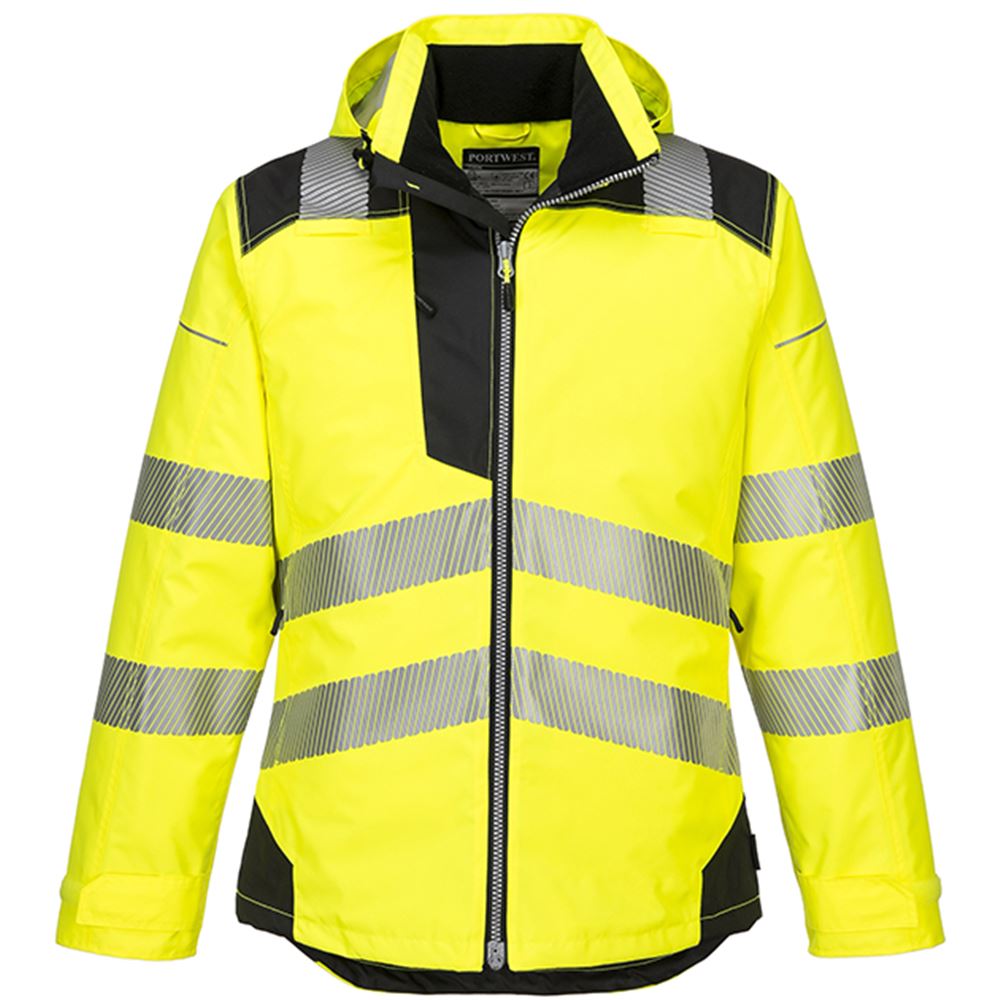 Portwest T400 Yellow/Black PW3 Waterproof Hi Vis Winter Jacket